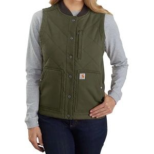 Carhartt Rugged Flex Canvas Insulated Rib Collar Vest - Womens S (4-6)